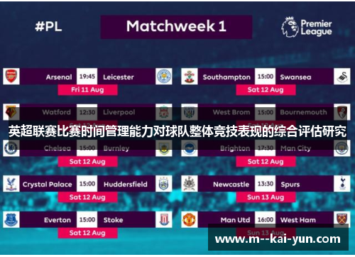 英超联赛比赛时间管理能力对球队整体竞技表现的综合评估研究